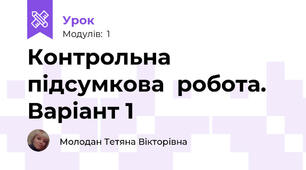 Контрольна підсумкова  робота. Варіант 1