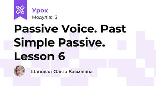 Passive Voice. Past Simple Passive. Lesson 6
