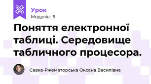 Поняття електронної таблиці. Середовище табличного процесора.