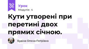 Кути утворені при перетині двох прямих січною.