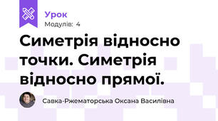 Симетрія відносно точки. Симетрія відносно прямої.