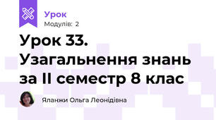 Урок 33. Узагальнення знань за ІІ семестр 8 клас