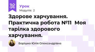 Здорове харчування. Практична робота №11  Моя тарілка здорового харчування.