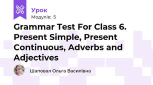 Grammar Test For Class 6. Present Simple, Present Continuous, Adverbs and Adjectives