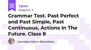 Grammar Test. Past Perfect and Past Simple, Past Continuous, Actions In The Future. Class 8