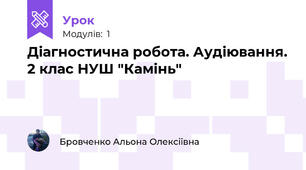 Діагностична робота. Аудіювання. 2 клас НУШ "Камінь"