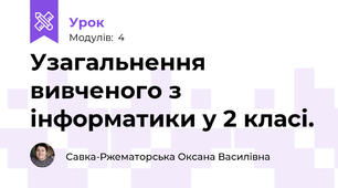 Узагальнення вивченого з інформатики у 2 класі.