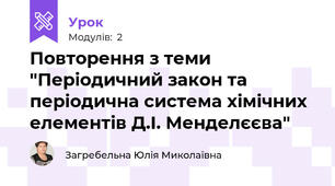 Повторення з теми "Періодичний закон та періодична система хімічних елементів Д.І. Менделєєва"