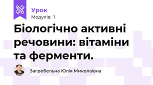 Біологічно активні речовини: вітаміни та ферменти.