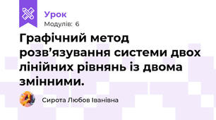 Графічний метод розв’язування системи двох лінійних рівнянь із двома змінними.