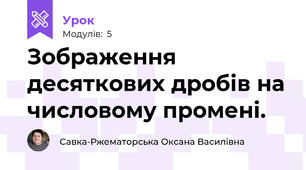 Зображення десяткових дробів на числовому промені.