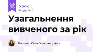 Узагальнення вивченого за рік