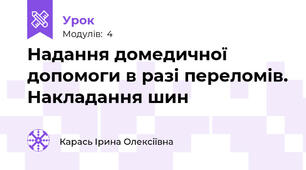 Надання домедичної допомоги в разі переломів. Накладання шин