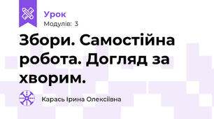Збори. Самостійна робота. Догляд за хворим.
