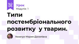Типи постембріонального розвитку  у тварин. 