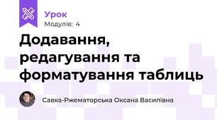 Додавання, редагування та форматування таблиць
