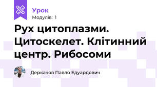 Рух цитоплазми. Цитоскелет. Клітинний центр. Рибосоми