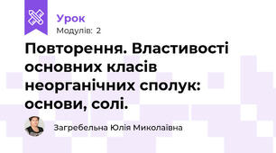 Повторення. Властивості основних класів неорганічних сполук: основи, солі.
