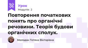 Повторення початкових понять про органічні речовини. Теорія будови органічних сполук.