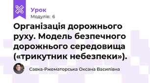 Організація дорожнього руху. Модель безпечного дорожнього середовища («трикутник небезпеки»). 