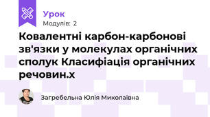 Ковалентні карбон-карбонові зв'язки у молекулах органічних сполук Класифіація органічних речовин.х