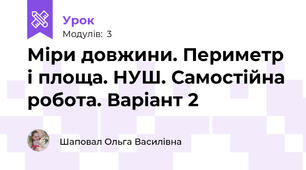 Міри довжини. Периметр і площа. НУШ. Самостійна робота. Варіант 2