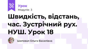 Швидкість, відстань, час. Зустрічний рух. НУШ. Урок 18