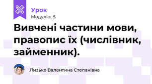 Вивчені частини мови,  правопис їх (числівник, займенник).