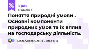 Поняття природні умови . Основні компоненти природних умов та їх вплив на господарську діяльність.
