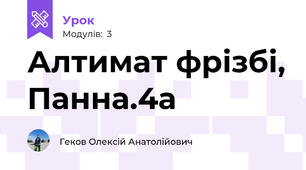 Алтимат фрізбі, Панна.4а