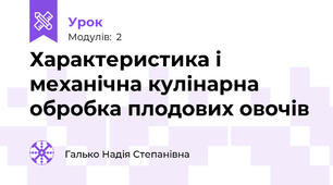 Характеристика і механічна кулінарна обробка плодових овочів 
