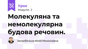 Молекуляна та немолекулярна будова речовин.