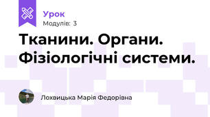 Тканини. Органи. Фізіологічні системи.