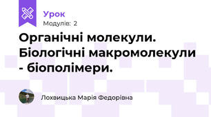 Органічні молекули. Біологічні макромолекули - біополімери.
