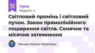 Світловий промінь і світловий пучок. Закон прямолінійного поширення світла. Сонячне та місячне затемнення