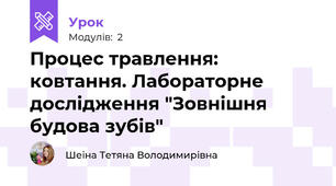 Процес травлення: ковтання. Лабораторне дослідження "Зовнішня будова зубів"