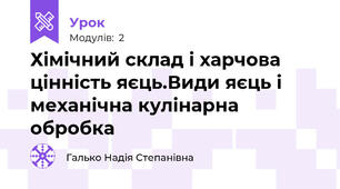 Хімічний склад і харчова цінність яєць.Види яєць і механічна кулінарна обробка