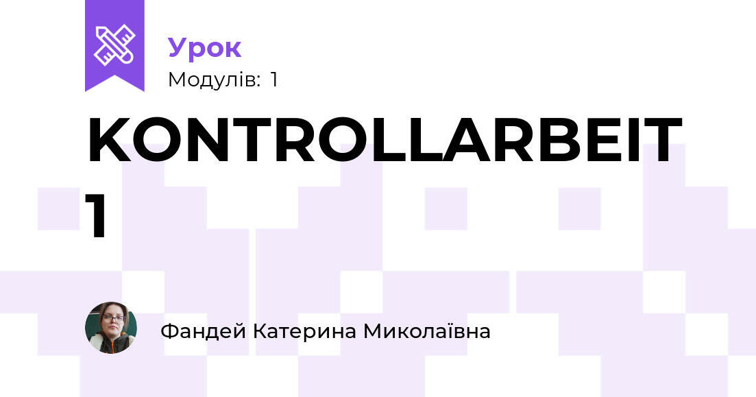 Kontrollarbeit Kapitel 1 Sprawdzian Infos 1
