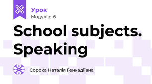 School subjects. Speaking
