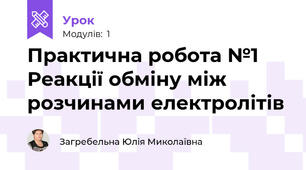 Практична робота №1 Реакції обміну між розчинами електролітів