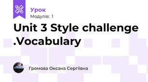 Unit 3 Style challenge .Vocabulary