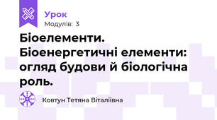 Біоелементи. Біоенергетичні елементи: огляд будови й біологічна роль.