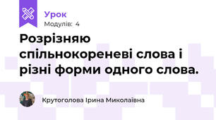 Розрізняю спільнокореневі слова і різні форми одного слова.