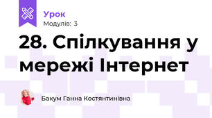 28. Спілкування у мережі Інтернет