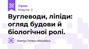 Вуглеводи, ліпіди: огляд будови й біологічної ролі.