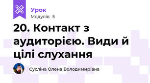 20. Контакт з аудиторією. Види й цілі слухання