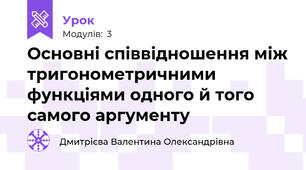 Основні співвідношення між тригонометричними функціями одного й того самого аргументу 