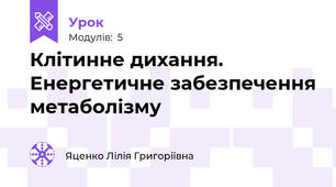 Клітинне дихання.  Енергетичне забезпечення метаболізму