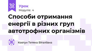 Способи отримання енергії в різних груп автотрофних організмів