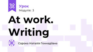 At work. Writing